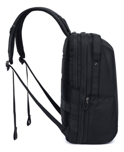 Mochila Executiva Masculina Notebook Espaçosa Antifurto Cor Preto Desenho do tecido Liso