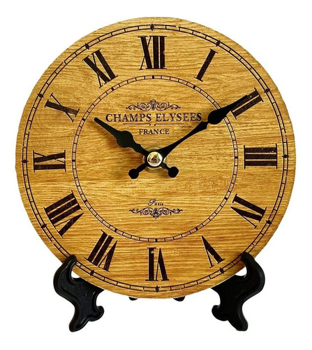 Reloj De Mesa Madera Diametro 14cm Decorativo + Diseños