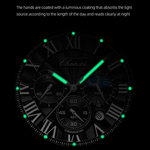 Reloj Cronógrafo Chenxi Cx-973 Moon Phase