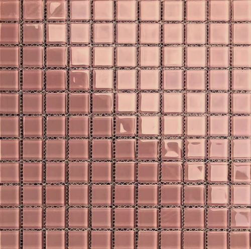 Mosaico Vidrio Malla Piscina Rosado Transparente 2.3x2.3x4 