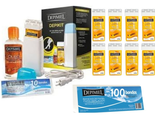 Kit Depilacion Depimiel Depikit+8 Roll On+bandas X 100 