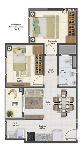 Apartamento Com 2 Dormitórios À Venda, 46 M² Por R$ 228.351,00 - Aviação - Praia Grande/sp - Ap1187