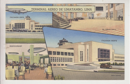 1948 Peru Postal Inauguracion Del Aeropuerto De Limatambo 