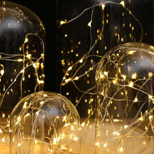 Glass Cloche Con Led Fairy Lights Mi Mi