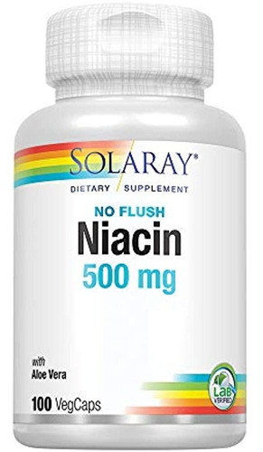 Solaray Niacin No Flush Capsules 500 Mg 100 Count