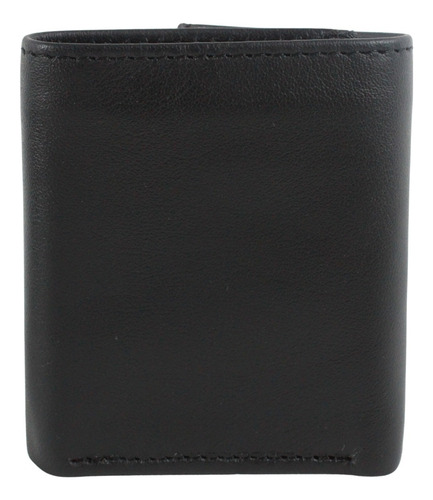 Cartera Triple Premium Hombre Cierre Interno Piel Genuina Negro