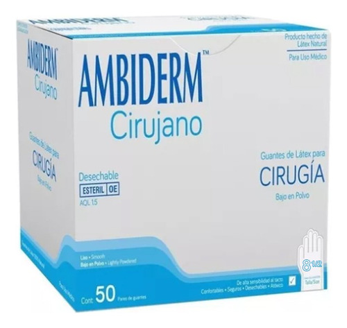 Guante Ambiderm Descartable Para Cirujano Talla 8.5 C/50 Par