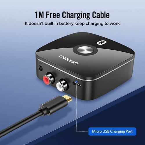Imagen 7 de 9 de Receptor De Audio Bluetooth V5 Ugreen + Cable 2rca