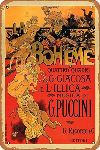 Póster De Música De Ópera De La Boheme Art Nouveau Vintage, 