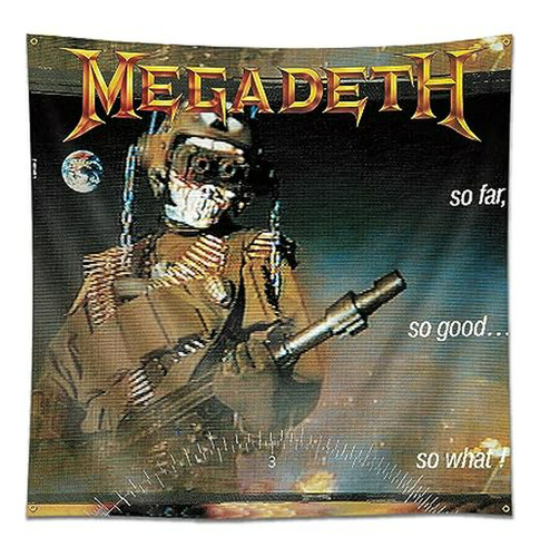 Bandera Tapiz Megadeth  So Far So Good So What  4x4ft