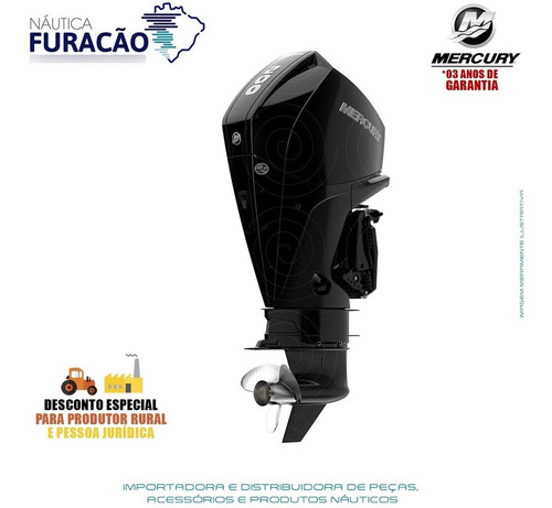 Imagem 2 de 9 de Motor De Popa Mercury 4 Tempos 200hp Xl Efi V6 Mec Preto