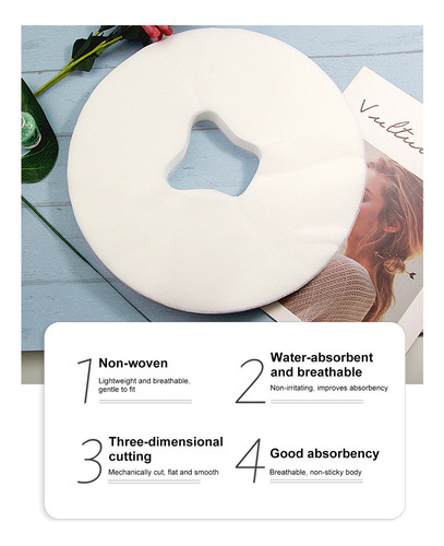 - Funda De Almohadilla Facial De Masaje De Spa Blanca