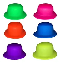 Comprar 12 Sombrero Bombin Neon Colores Fiesta Batucada Boda Barato