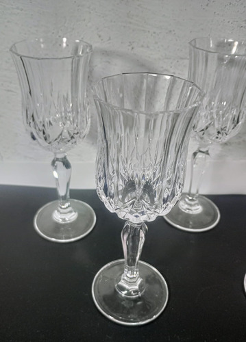 Vintage Juego Copas Para Jerez Cristal Cortado Transparente (Usado)