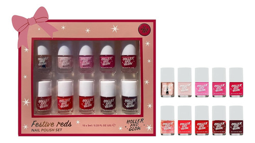 Holler And Glow Reds - Juego De Esmalte De Uñas En Miniatura