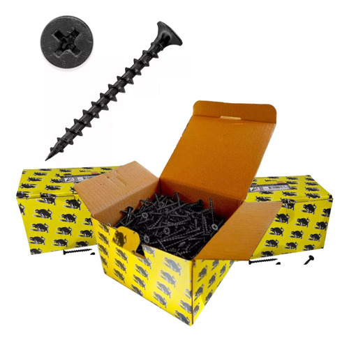 1050 Tornillo Volcanita Negro 8 X 2 1/2 Pulgadas 3kg