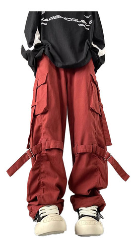 Functional Multi Pocket Overalls Strap Design Pants