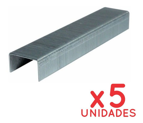 5 Caja Broches Para Abrochadora Nº26/6 X5000 Metalico