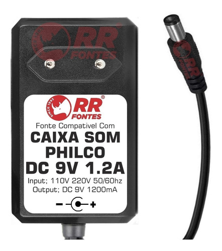 Fonte Carregador Para Usb Philco Pbs20bt 20w  9v 1,2a