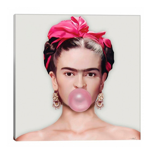 Cuadro Canvas Frida Kahlo Bomba Chicle Rosa Moderno Pop 