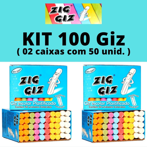 Giz Lousa Colorido Para Quadro Negro Caixa 100 Unidades 