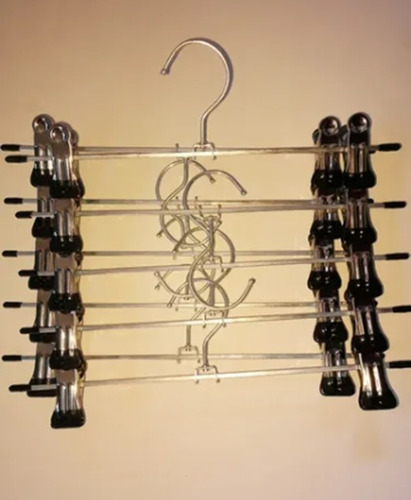 Imagen 5 de 5 de Pack 30 Colgadores Ganchos Metalicos Con Pinza Para Pantalon