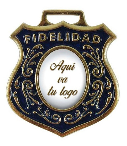 Medalla Fidelidad Personalizable Con Logo Pintada A Color