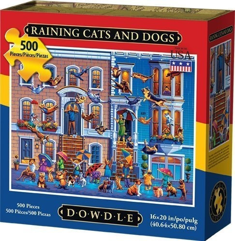 Dowdle Jigsaw Puzzle - Lloviendo Gatos Y Perros Piezas