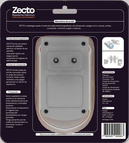 Imagen 4 de 4 de Repelente Eléctrico Para Moscas Ratones Insectos Anasac
