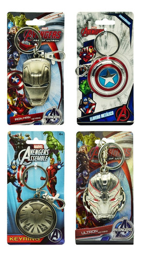 Marvel Avengers Llavero Metalico Pack 4 Piezas Monogram