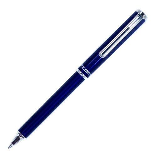 Bolígrafo Deslizable Pluma Mini Slide Pen Punto Medio Zebra. Color de la tinta Negro Color del exterior Azul