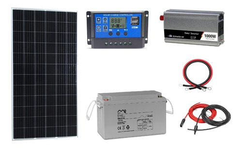 Kit Panel Solar 100w Batería Controldor Inversor