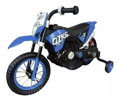 Mini Moto Motinha Elétrica Infantil Azul Cross 6v Luz Som