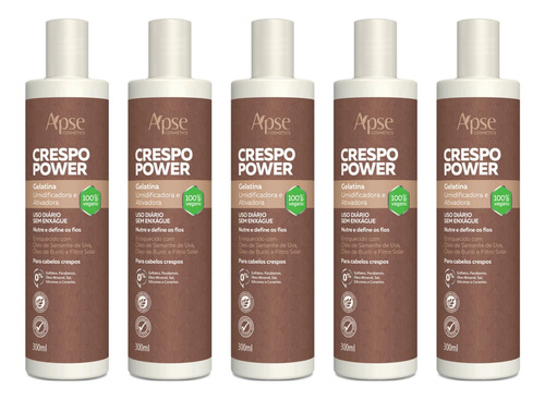 Apse Kit 5 Unidades Crespo Power Gelatina 300 Ml