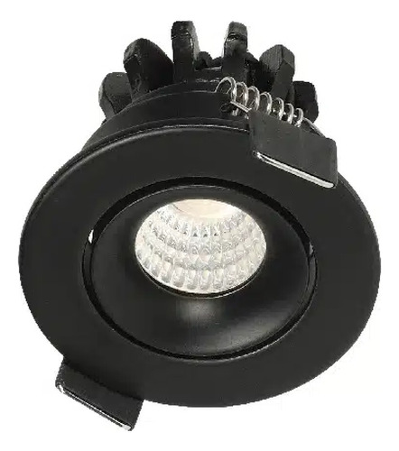 Mini Spot Embutido De Techo Optic Negro Leuk