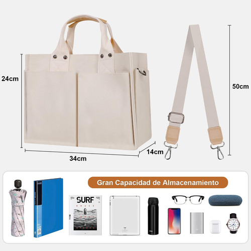 D Bolsas De Lona For Mujer, Tote Bag For Mujer Con