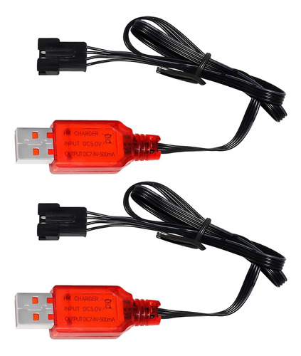 Cable De Carga Usb 7.4v A Sm-4p Pack X 2 Unidades