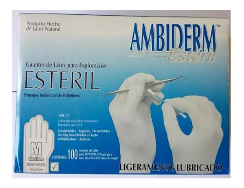 Guantes Estéril De Látex Para Exploración - Ambiderm 100 Pza