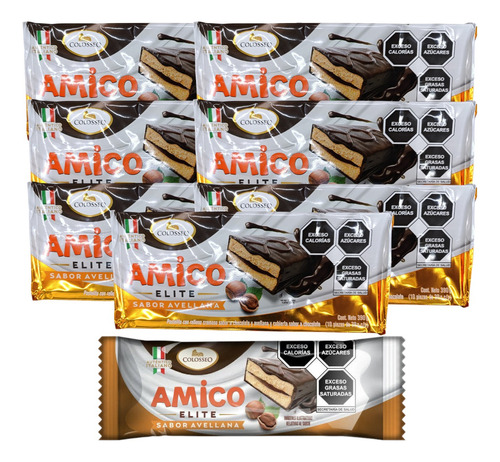 Chocolate Con Pastelito 90pz 39g C/u Amico Elite Avellana