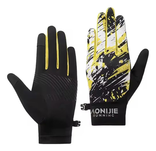 Guantes Deportivos Ultralivianos Trail Running Aonijie Amarillo / Talle M