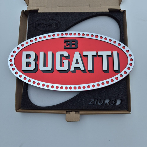 Cuadro3d Escudo Bugatti Roll Royce Aston Martin 40cm Exotic Bugatti