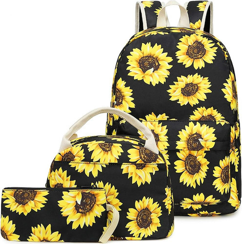 Juego De Mochila Lonchera Y Cartuchera Diseno Girasol