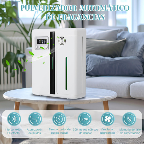 Time4buy Difusor Bluetooth De Profesional Aromatización,Nano atomización,difusión uniforme de la fragancia,temporización de cuatro etapas,fragancia cíclica,eliminación de olores, fragancia moderada