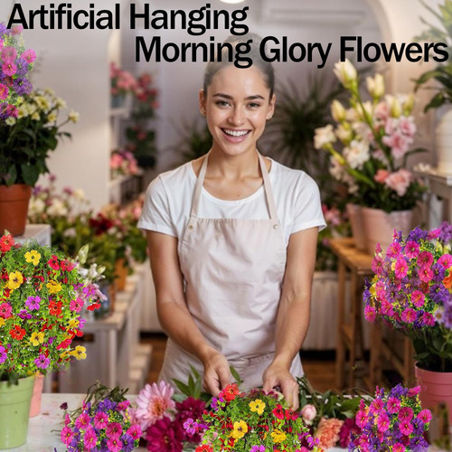 Flores Artificiais Penduradas De Glória Da Manhã, Realistas