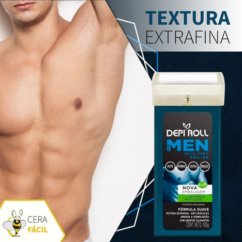 Cera Depilatória Roll On Men 100g Depiroll - 6un | Mercado Livre