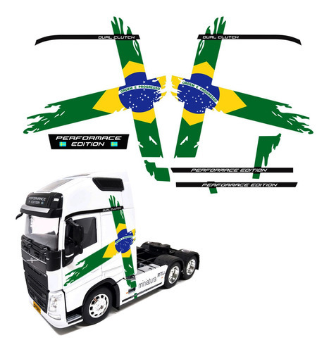 Kit Adesivos Miniatura 1/32 Volvo Fh Performance Brasil