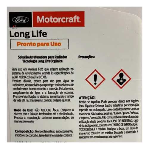 Kit 6l Aditivo Radiador (long Life) Para Todos Veículos Ford
