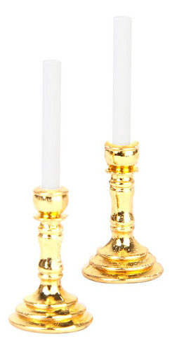 Dk 2 Uds 1:12 Casa De Muñecas Mini Velas Candelabros De Mesa