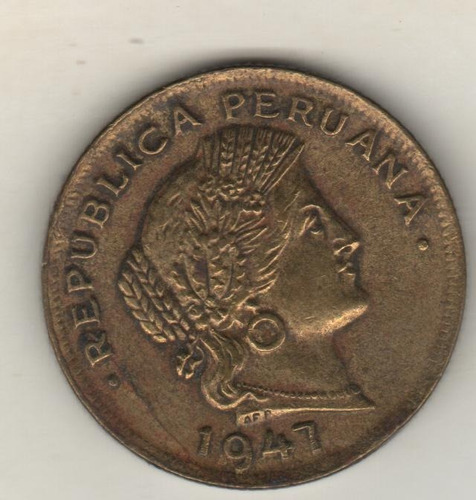 Perú Moneda De 20 Centavos Año 1947 Km 221.2 