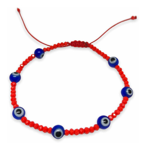 Pulsera Roja Con Ojos Turco